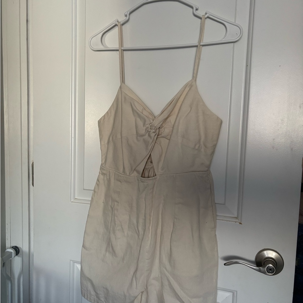 Old Navy Cream Smocked Waist Romper